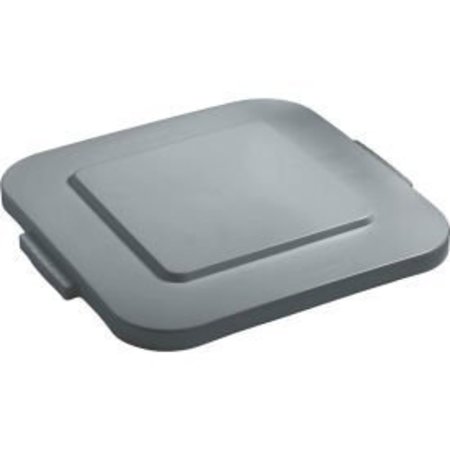 RUBBERMAID COMMERCIAL Flat Lid For 40 Gallon Square Rubbermaid Brute Waste Receptacles - Gray FG353900GRAY